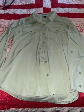 Eddie Bauer Olive Green Long-Sleeve Button Shirt
